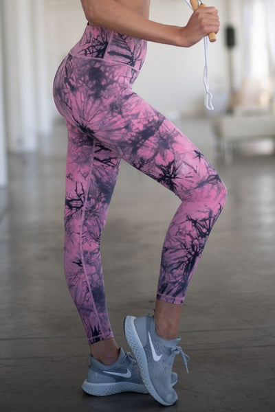 Grey/Pink Tie-dye Leggings – HermosaGirlBoutique