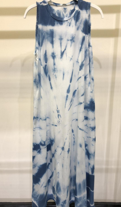 Spiral Tie-dye Sleeveless Maxi Dress